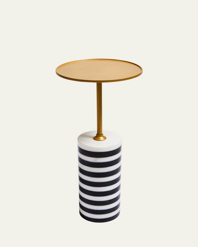 Priorities Round Stripe Side Table